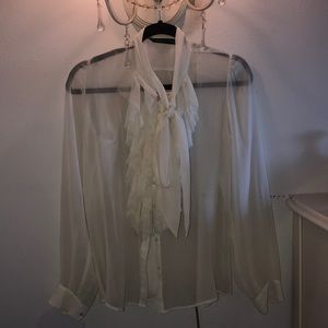 Zara Sheer Ruffle Top